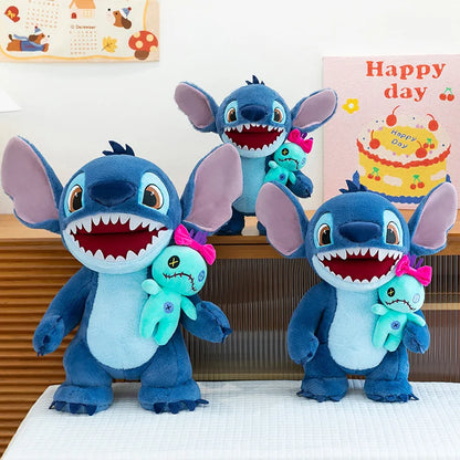 35/50cm Halloween Hug Little Gold Stitch Plush Toy Cartoon Big Mouth Stitch Doll Pillow as a Gift for Children Good Vibrations