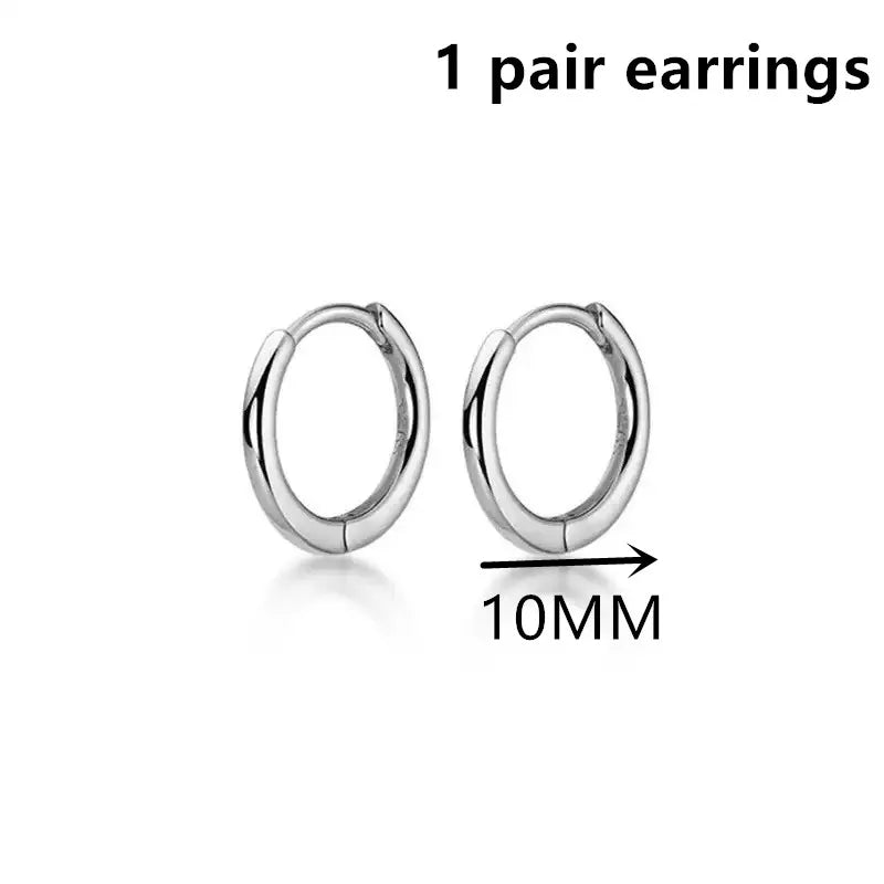 Exquisite 925 Sterling Silver Small Earrings, Plain Silver, Comfortable Earrings, Smooth Earrings, Suitable for Girls, Women Good Vibrations