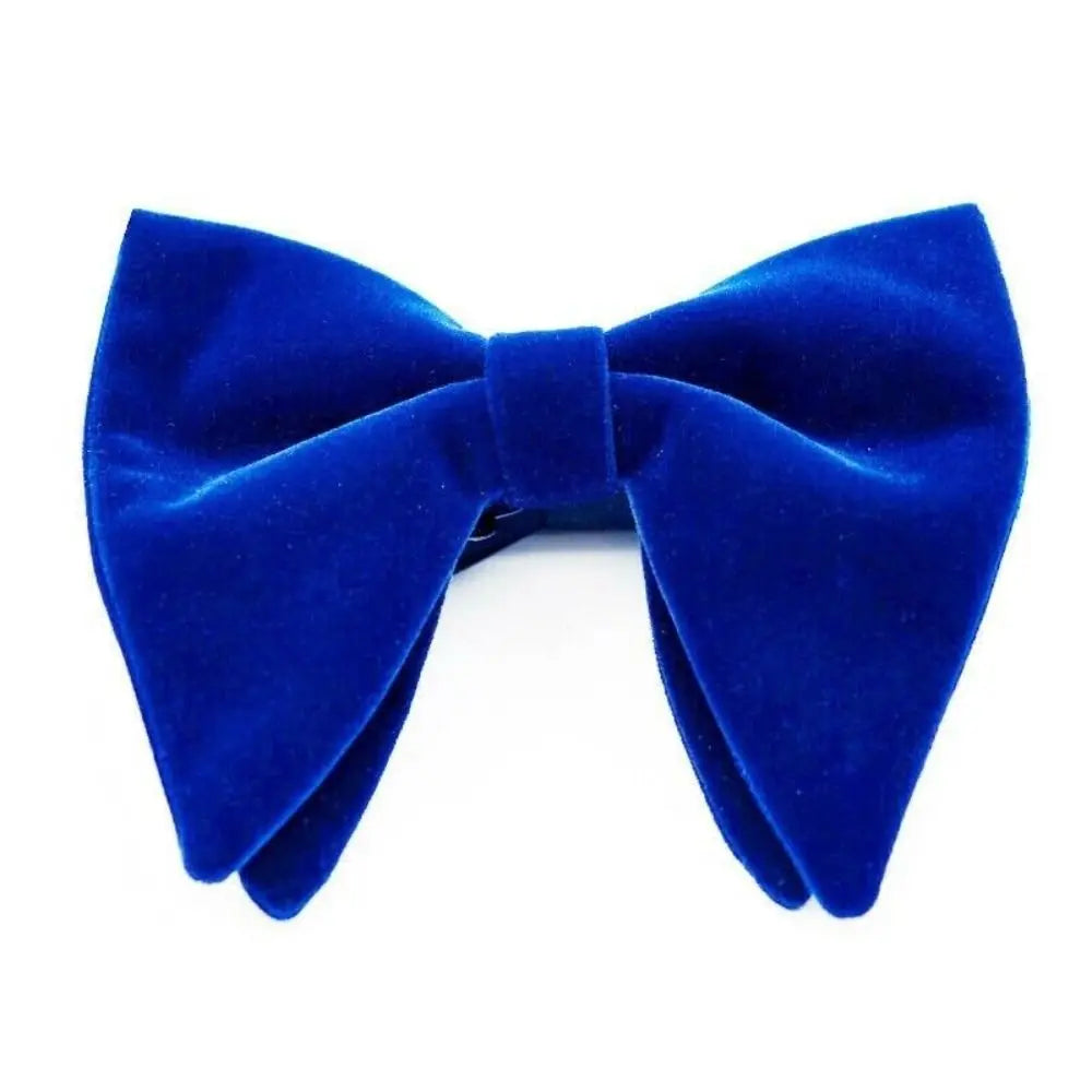 Mens Oversized Bow Tie Solid Velvet Bowtie Wedding Party Tuxedo Adjustable Necktie Big Bow Tie Good Vibrations