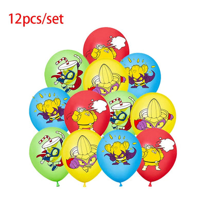 Superzings Birthday Party Decoration Balloon Banner Cake Topper SuperthingsTableware Birthday Party Supplies Baby Shower Good Vibrations