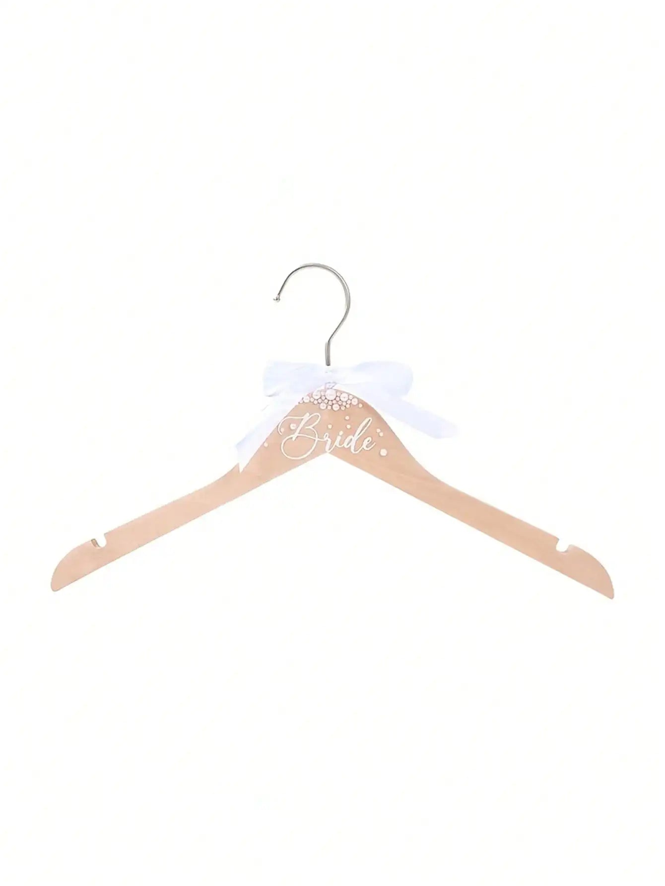 Wooden Bride  Hanger Faux Pearl Elegant Wedding Decor Ideal Gift Clothes Hanger With Ribbon For Wedding Dresses Suits Wedding Good Vibrations