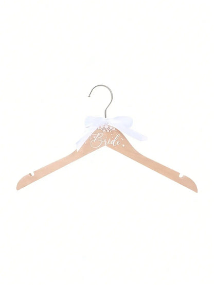 Wooden Bride  Hanger Faux Pearl Elegant Wedding Decor Ideal Gift Clothes Hanger With Ribbon For Wedding Dresses Suits Wedding Good Vibrations