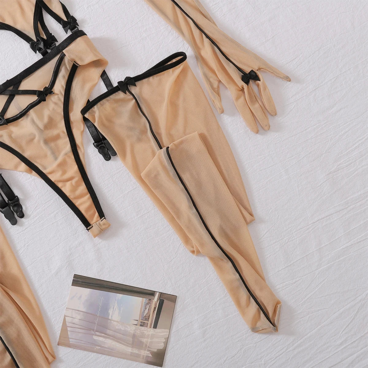 MUZISKAT Exotic Sexy Luxury Ladies Erotic Lingerie Set Mesh Transparent Erotic Backless Hollow Out Sexy Lingerie five-piece Set Good Vibrations Adult Super Store