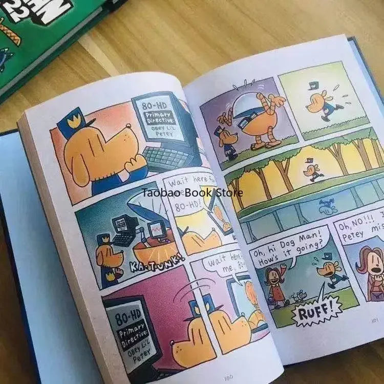 15Books Dog Man Detective Dog's Adventures Volumes 1-15 Hardcover New Edition Set Picture Book Comic Click-to-Read Version Good Vibrations