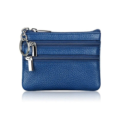 PU Leather Portable Money Coin Purse with Key Ring Waterproof Pocket Purse Zipper Wear-resistant Credit Card Holoder Man Women Good Vibrations