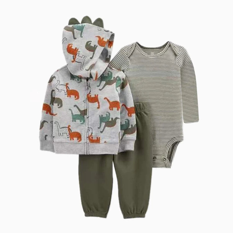 3pcs Baby Clothes Set for Newborns Toddler Girl Boy Clothes Hooded Jacket Trousers + Bodysuits 3pcs Child sets Infant Outfits Good Vibrations