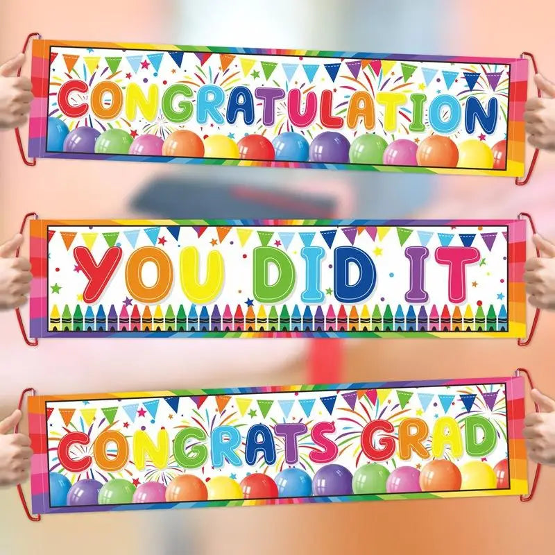Graduation Season Decoration Holding Banners Atmosphere Photo Props Graduation Party Decoration Good Vibrations