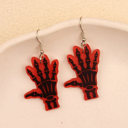 Halloween Dangle Earring With Cartoon Ghost Skeleton Coffin Clown Design Adorable Halloween Women Gift Good Vibrations