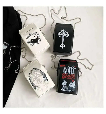 Printed Graffiti Small Square Bag Fashion Cool Crossbody Bag Funny Box Shoulder Bag For Girls Good Vibrations