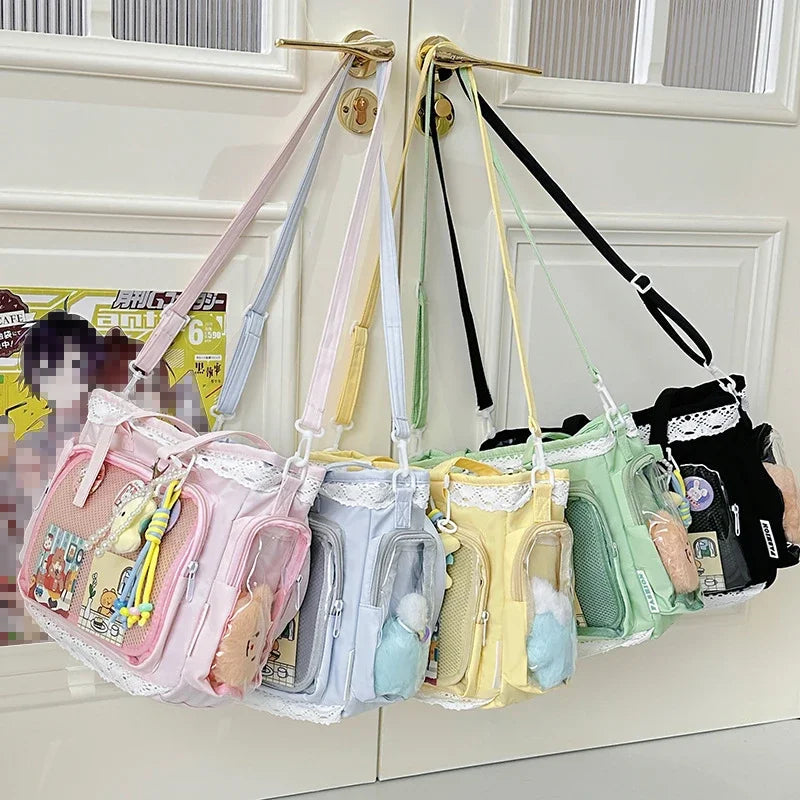 Large Capacity Ita Bag Anime Two-dimension Lolita Tote Bag Clear Window Crossbody Shoulder Bag Handbag Gift For Friends Good Vibrations