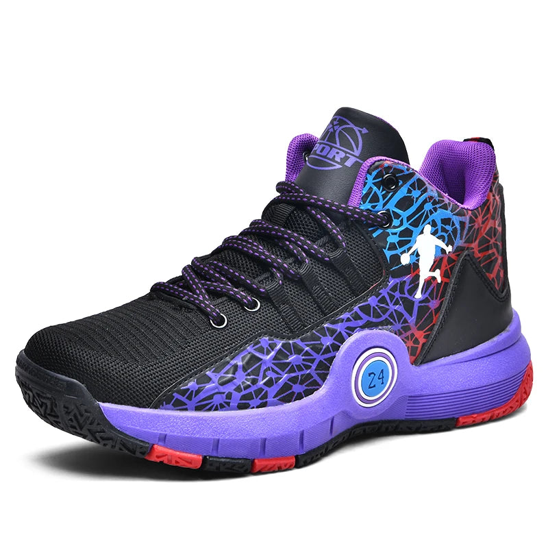 Basketball Shoes Men Field Training Non-slip High-top Luxyry Design Mesh Breathable Sneakers Pro Original Kids Basketball Boots Good Vibrations