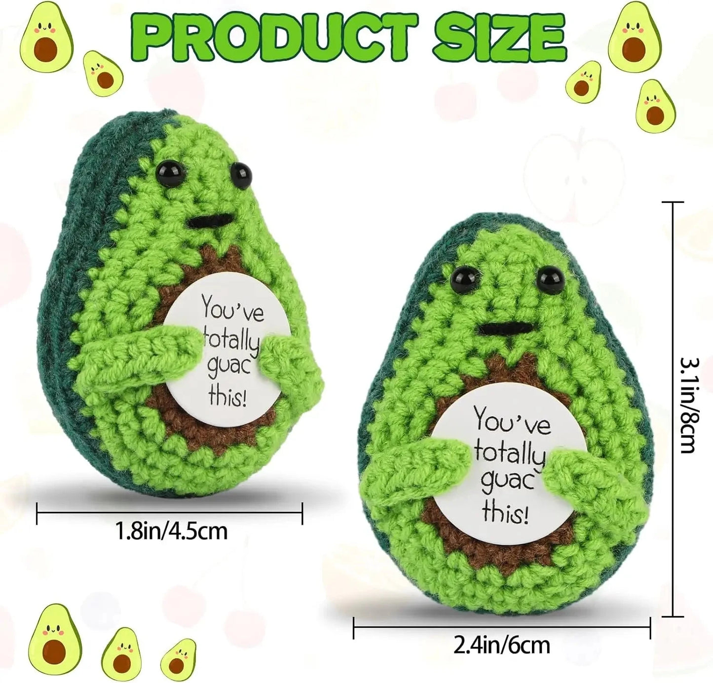 Positive Energy Pocket Hug Crochet Doll, Mini Handmade Knitted Plush Potato Turtle Vegetable Duck Funny Support Gift with Card Good Vibrations