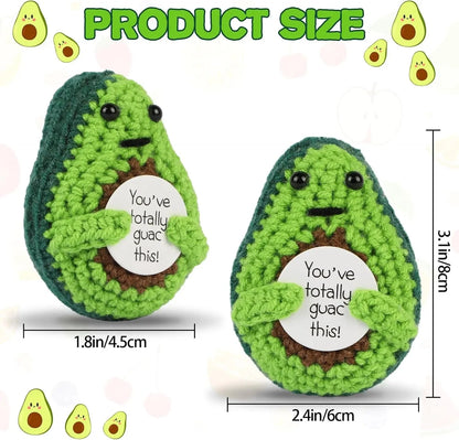 Positive Energy Pocket Hug Crochet Doll, Mini Handmade Knitted Plush Potato Turtle Vegetable Duck Funny Support Gift with Card Good Vibrations