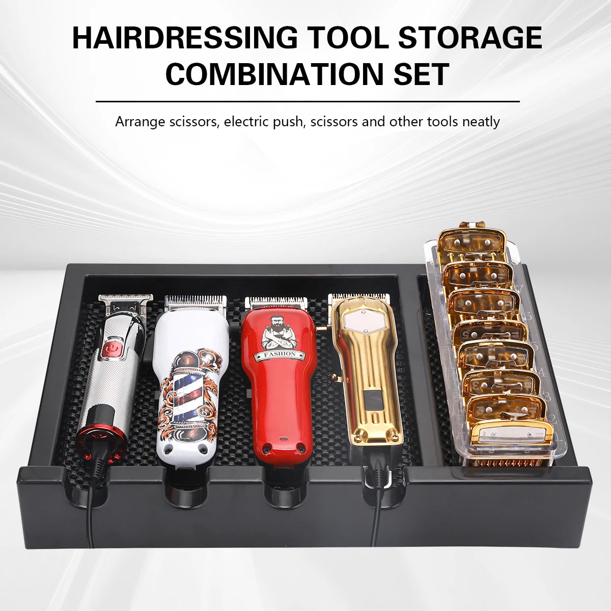 Barbershop Appliances Storage Hair Trimmer Holder Salon Hairdressing Clipper Tray Organizer Professional Styling Tools Supplies Good Vibrations