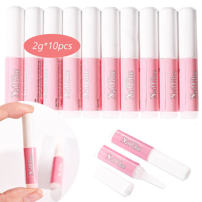 1Set*3g Fast Drying Bond Nail Glue for False Nail Tips Strong Adhesive Glue Professional Acrylic Art Nail Rhinestone Glue Gel &* Good Vibrations