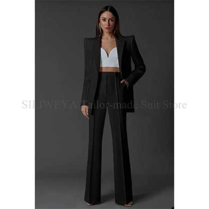 Vintage Women Wedding Suits Set 2 Pcs Blazer+Pants Formal Pantsuit Business Office Slim Fit  Peaky Blinders Takım Elbise Good Vibrations