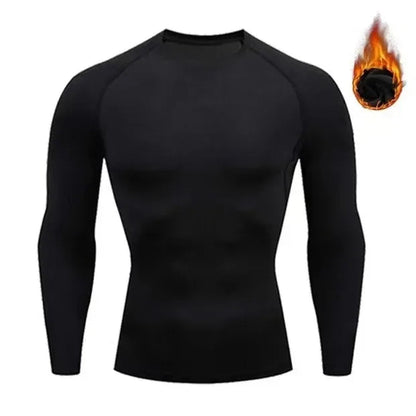 Men's tight warm long-sleeved trousers suit for autumn and winter men's fitness pants shirt running yoga athletes' sport Good Vibrations