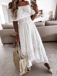 Trendy Casual Summer White Dress for Women Cover-ups Outfits New Boho Hippie Chic Long Maxi Dresses Elegant Party Beachwear Good Vibrations