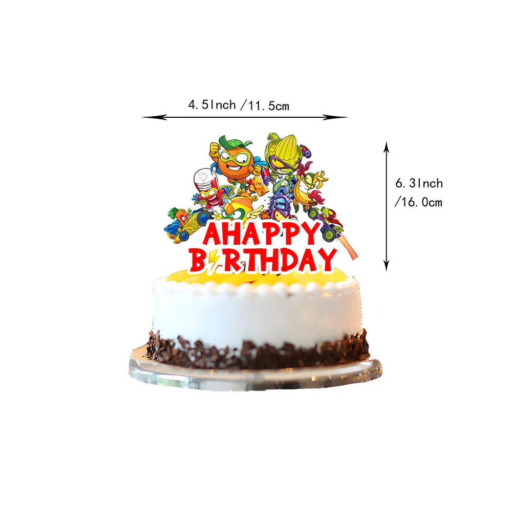 Superzings Birthday Party Decoration Balloon Banner Cake Topper SuperthingsTableware Birthday Party Supplies Baby Shower Good Vibrations