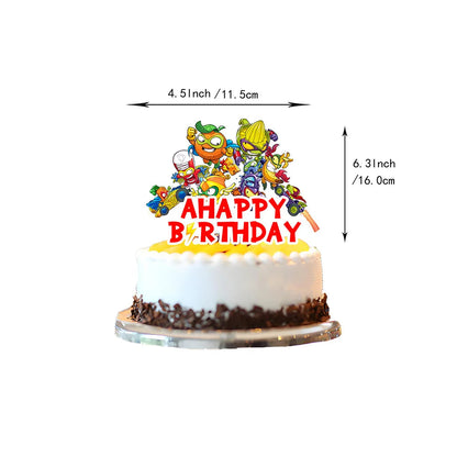Superzings Birthday Party Decoration Balloon Banner Cake Topper SuperthingsTableware Birthday Party Supplies Baby Shower Good Vibrations