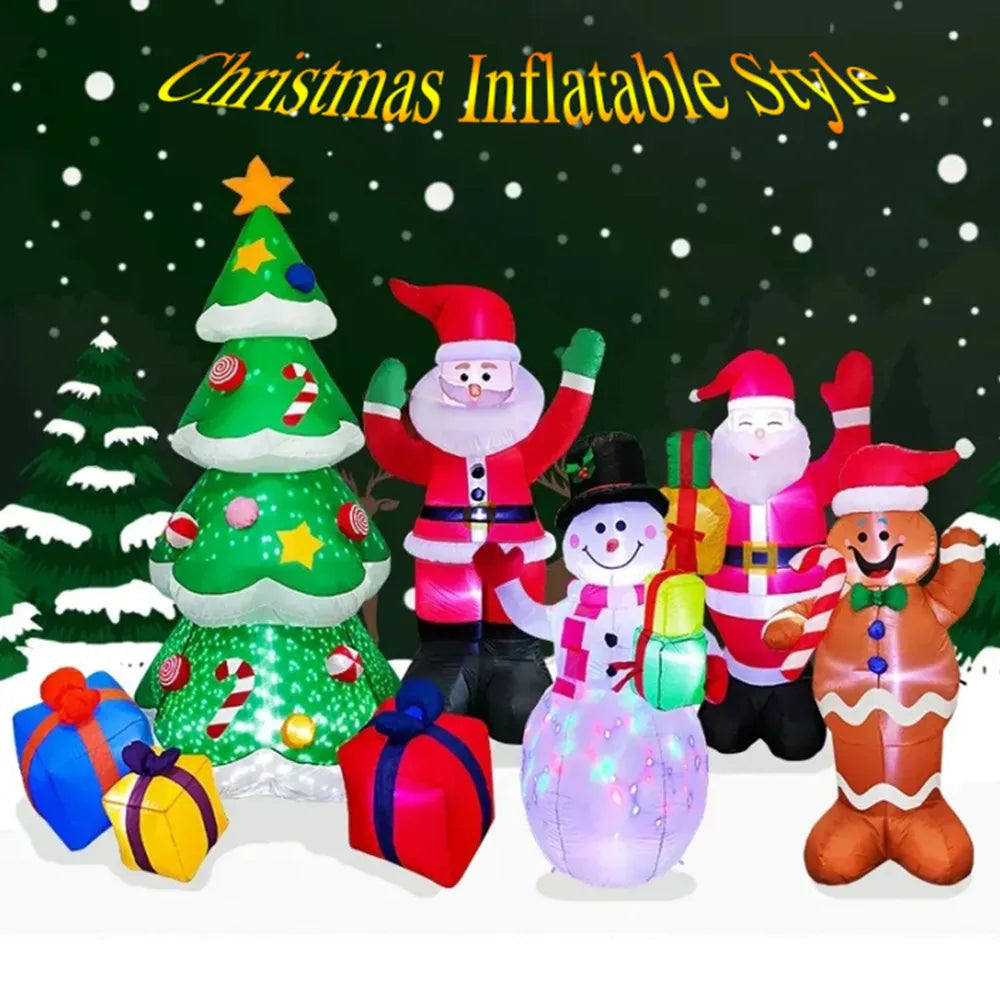 Christmas Inflatables Glowing Snowman Penguins Santa Claus with Built-in LED Decoration for Xmas Party Indoor Outdoor Yard Good Vibrations
