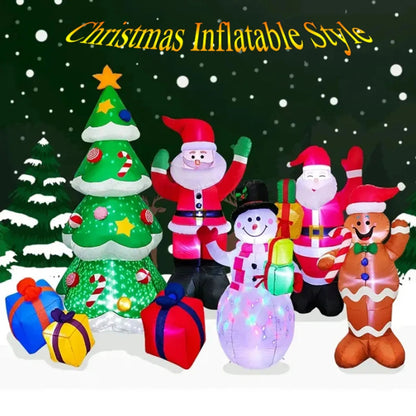 Christmas Inflatables Glowing Snowman Penguins Santa Claus with Built-in LED Decoration for Xmas Party Indoor Outdoor Yard Good Vibrations