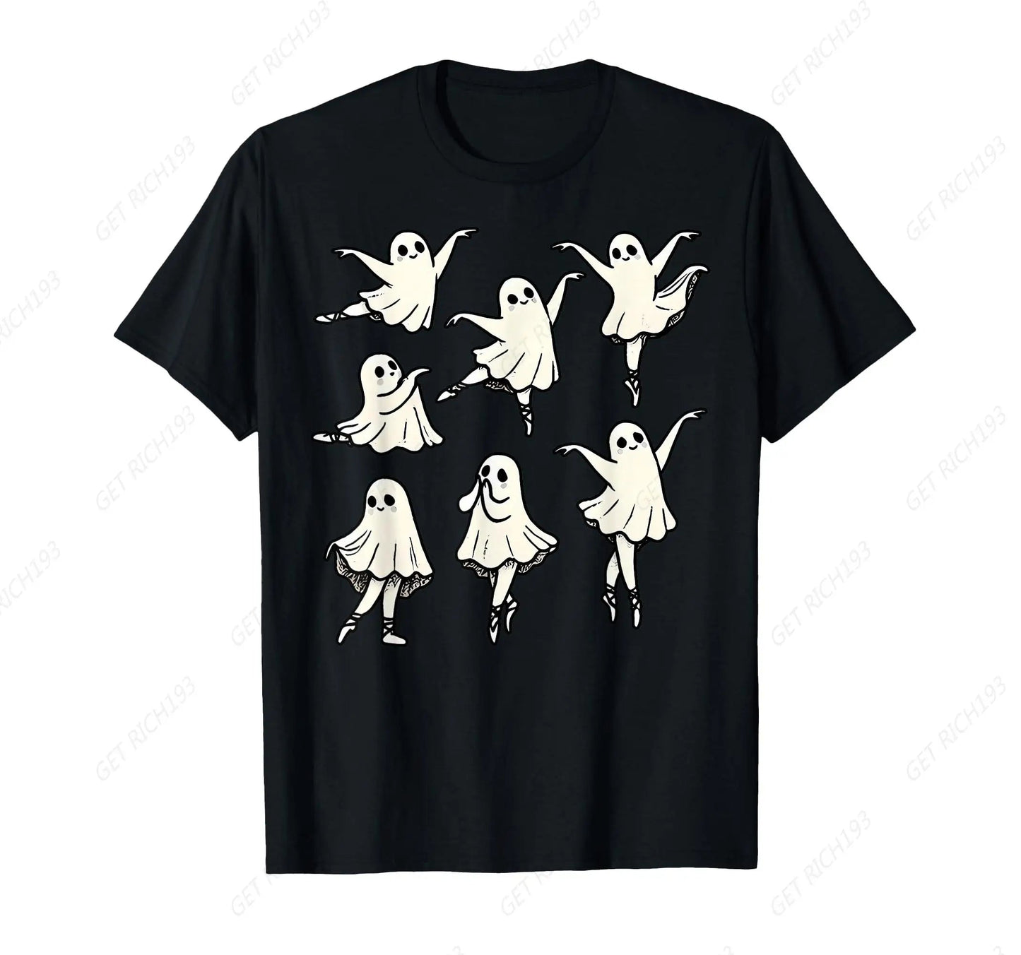 Ballet Ghost Ballet Dancer Spooky Dance Teacher Halloween T-Shirt Gothic Cartoon Dance Teacher Day Halloween Tee Good Vibrations