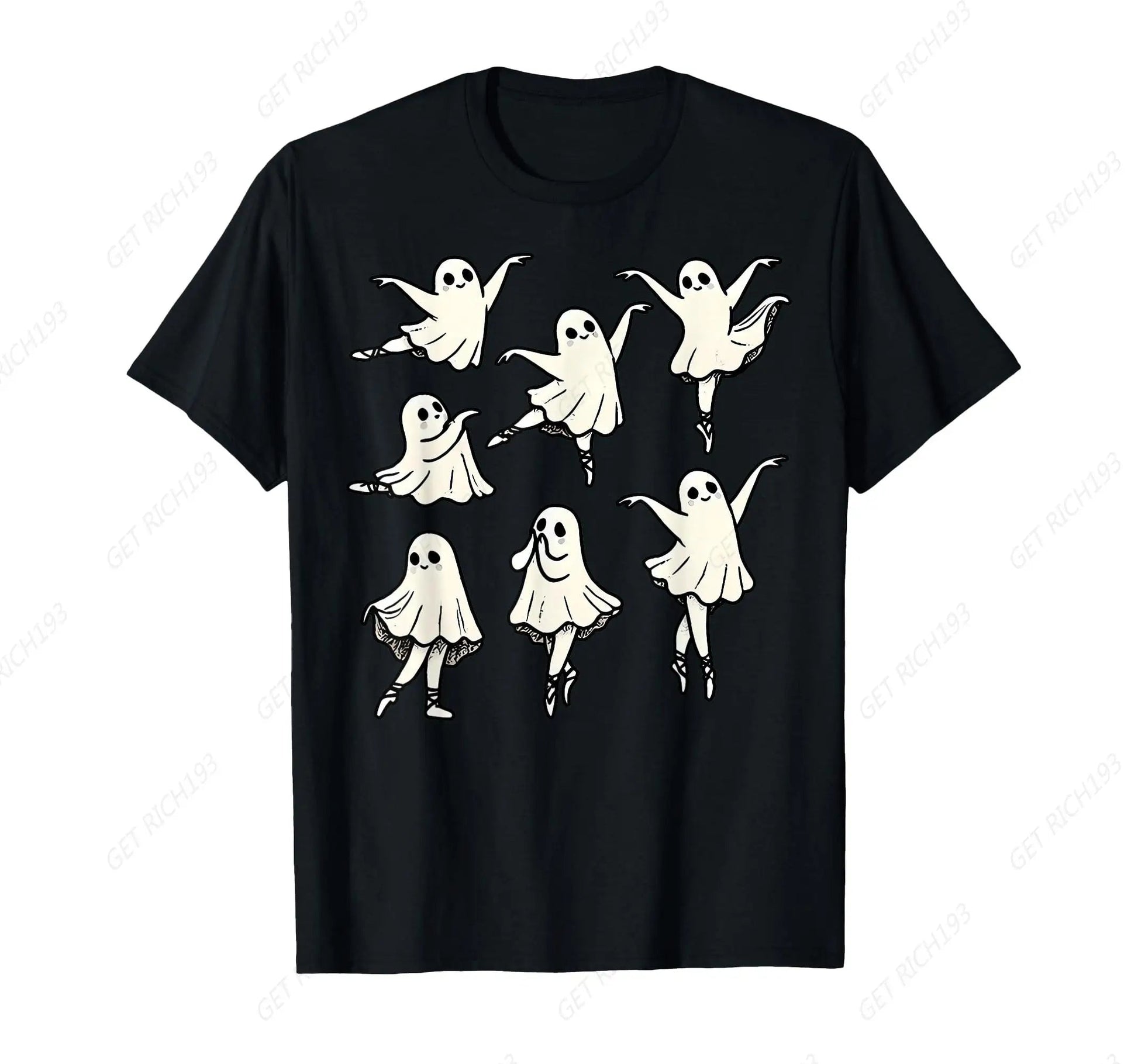 Ballet Ghost Ballet Dancer Spooky Dance Teacher Halloween T-Shirt Gothic Cartoon Dance Teacher Day Halloween Tee Good Vibrations