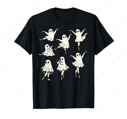 Ballet Ghost Ballet Dancer Spooky Dance Teacher Halloween T-Shirt Gothic Cartoon Dance Teacher Day Halloween Tee Good Vibrations