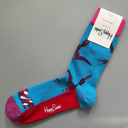 Cotton Happy Socks Men's Classic Crew Sock Shoe Size 10 - 13 Soft Good Vibrations