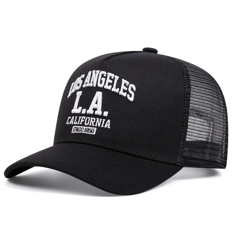 LOS ANGELES embroidered men's and women's outdoor sports event cap American trucker net hat trend fashion Good Vibrations