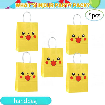 Pokemon Birthday Party Decorations Pikachu DIY Sticker Tableware Plate Tablecloth Baby Shower Kids Favors Gifts Party Supplies Good Vibrations