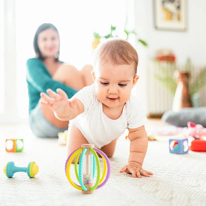 Baby Rattle Toy Wooden Rain Drum With Silicone Baby Sensory Touch Toy Newborn Dental Care Gum Anti-eating Hand Molar Stick Gif Good Vibrations