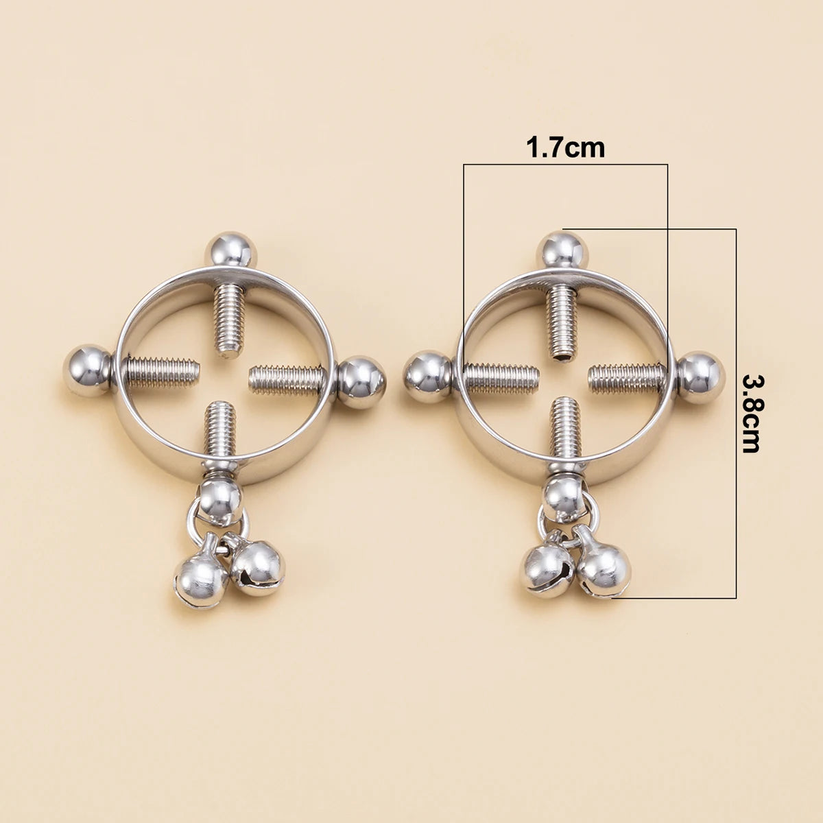 2PCS Screw Bell Pendant Fake Nipple Ring Women Stainless Steel Fashion Piercing Jewelry Body Jewelry Round Nipple Piercings Bar Good Vibrations