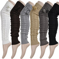 2018 New Fashion Casual Women Warm Winter Knitted Leg Warmers Knitted Socks Crochet Long Boots Socks with Hairball Good Vibrations