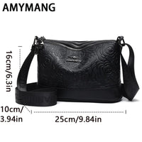 3 Pocket Design Women's Handbag Large Capacity PU Leather Women Tote Bags Fashionable Printing Simple Female Crossbody Bolsas Good Vibrations