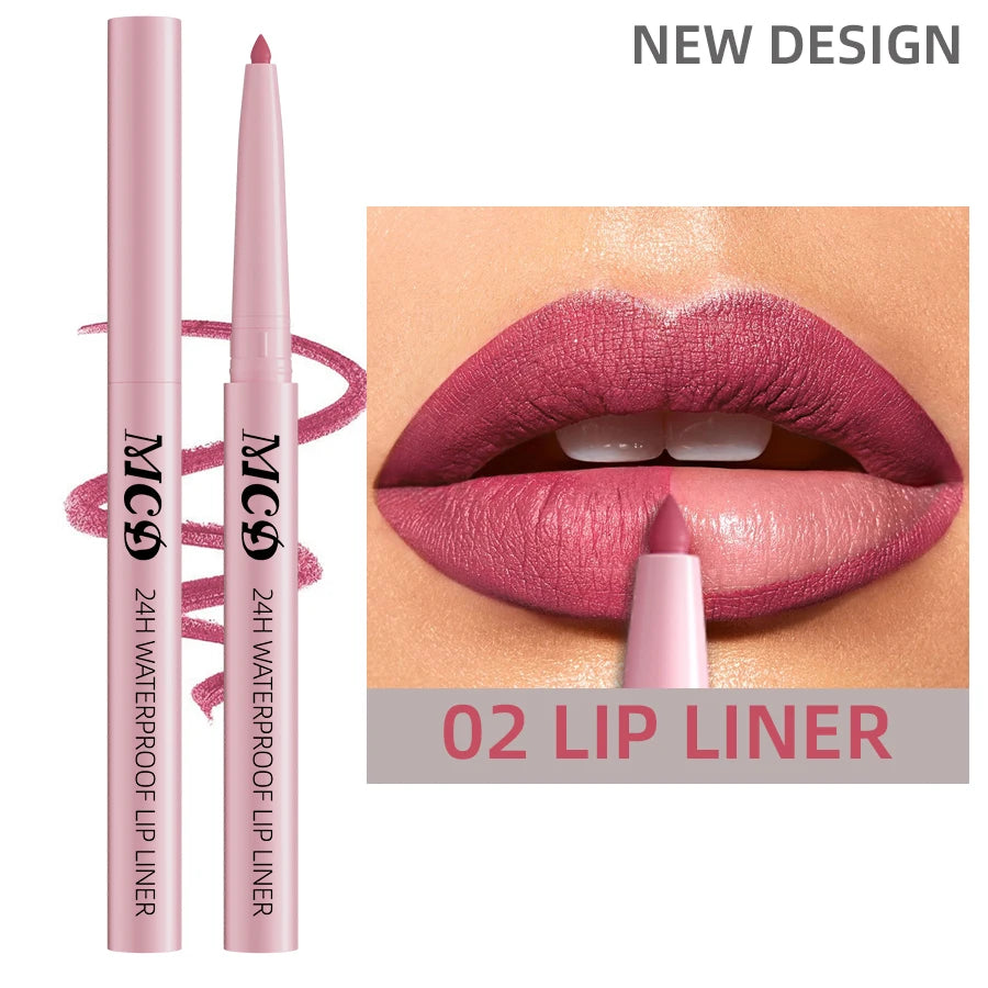1PC Waterproof Matte Lip Liner Contours Lips in Shades Sexy Red Lipstick Natural Color Lip Makeup Hydrating Lip Cosmetic Gifts Good Vibrations
