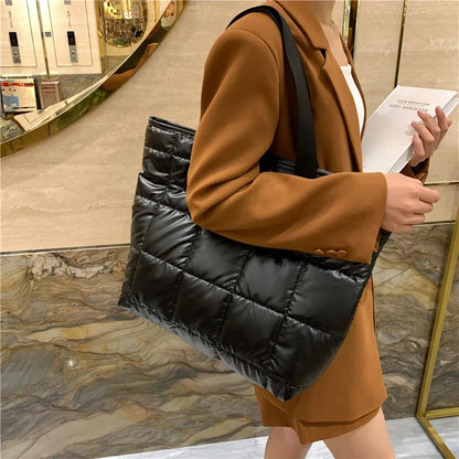Women's shoulder bag light large bag women's fashion cotton tote bag large capacity shoulder bag commuting bag Good Vibrations