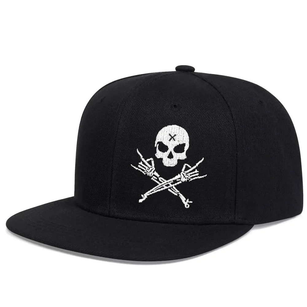 Unisex Skeleton Fingers Embroidery Hip-hop Hats Spring Autumn Outdoor Adjustable Casual Baseball Caps Sunscreen Hat Good Vibrations