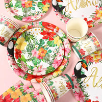 Hawaii Tableware Hawaiian Party Decoration Adults Aloha Luau Paper Plates Napkins Tropical Beach Hawaii Birthday Party Supplies Good Vibrations