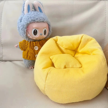 Labubu Doll Sofa for Labubu Mini Lazy Sofa Bed V1 V2 V3 DIY Clothing Accessories Cute Doll Cushion Children's Toy Gift Good Vibrations