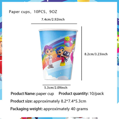 True Rainbow Kingdom Party Supplies Disposable Tableware Plates Balloon Cake Topper Kids For Boy Girl Favor Birthday Party Decor Good Vibrations