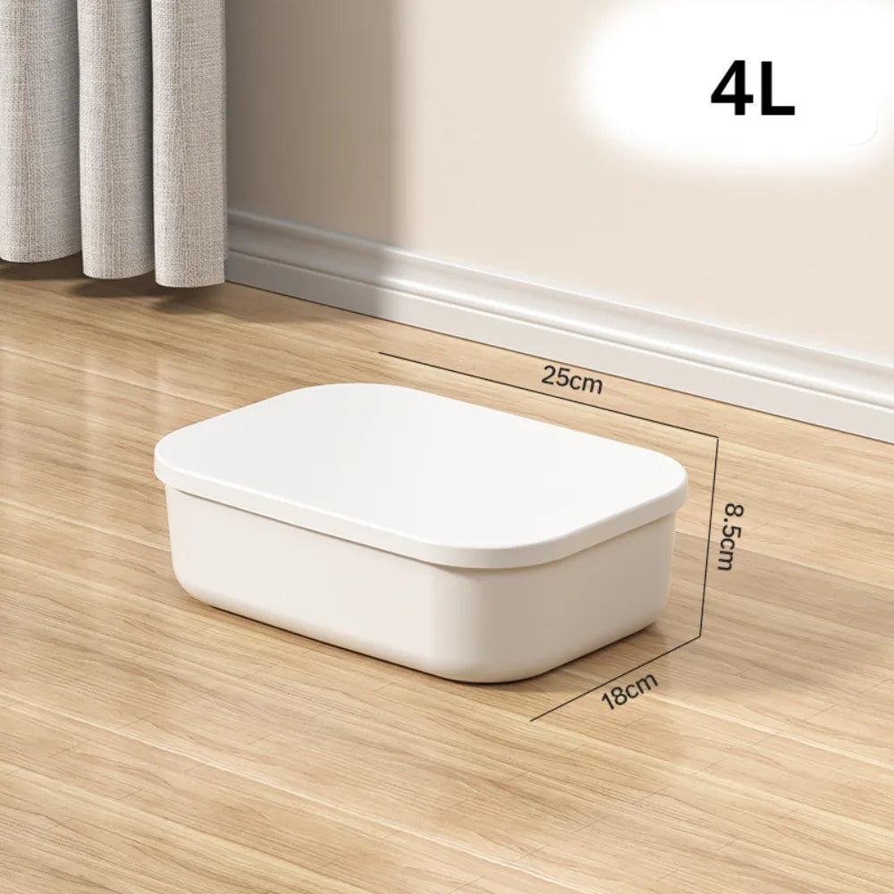 New Home Container Stackable Storage Box Organizer Container With Lid Cover Plastic Good Vibrations