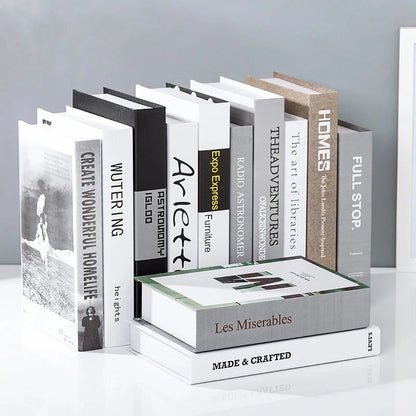 Modern fake book ornament Nordic light luxury simulation book living room home store decoration photo props book case box Good Vibrations