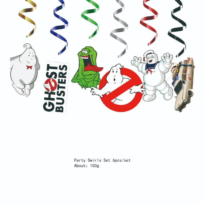 Ghostbuster Balloon Cake Topper Birthday Party Decorations Disposable Tableware Cups Plates Banners Baby Shower Supplies Toy Good Vibrations