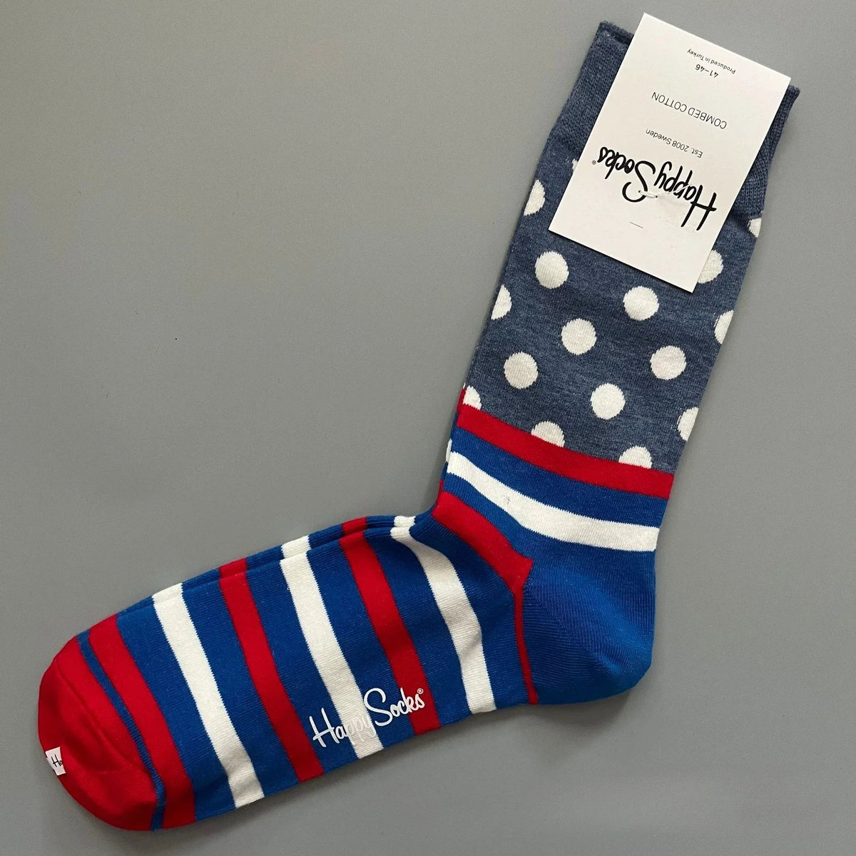 Cotton Happy Socks Men's Classic Crew Sock Shoe Size 10 - 13 Soft Good Vibrations
