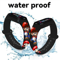 Mario Bros Children's Watches Action Figures Luigi Princess Peach Yoshi Bowser kids Sport Wristband Waterproof Digital Watch Toy Good Vibrations