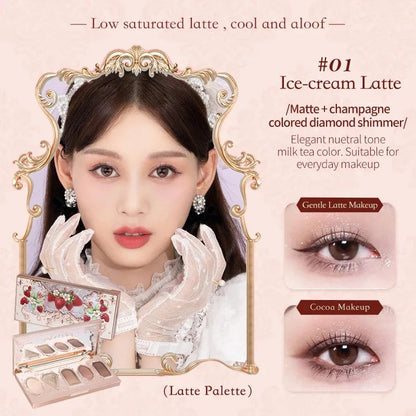 Flower Knows Moonlight Mermaid Eyeshadow Delicate Matte Glow Shimmer Chameleon Waterproof 5 Color Glitter Eye Shadow Palette Good Vibrations