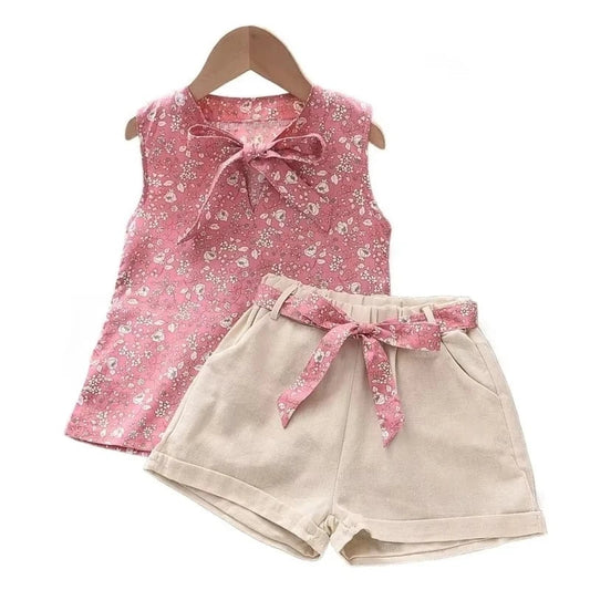 New Summer Baby Girls Clothes Children Sleeveless Vest Shorts 2Pcs/Sets Toddler Clothing Infant Fashion Costume Kids Tracksuits Good Vibrations