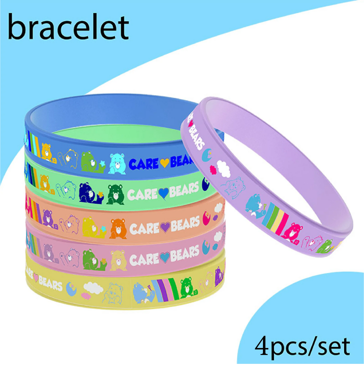 Care Bear Party Supplies Disposable Plate  Napkin Tablecloth Cake Topper Gifts Bag Kids for Birthday Party Decorations Set Gifts Good Vibrations